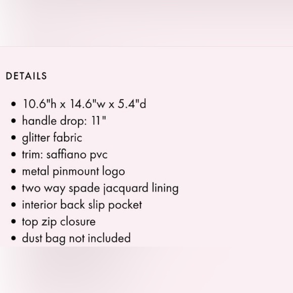 Kate Spade Lola Shimmy Glitter Rose Gold Holiday Tote Bag - Picture 14 of 14